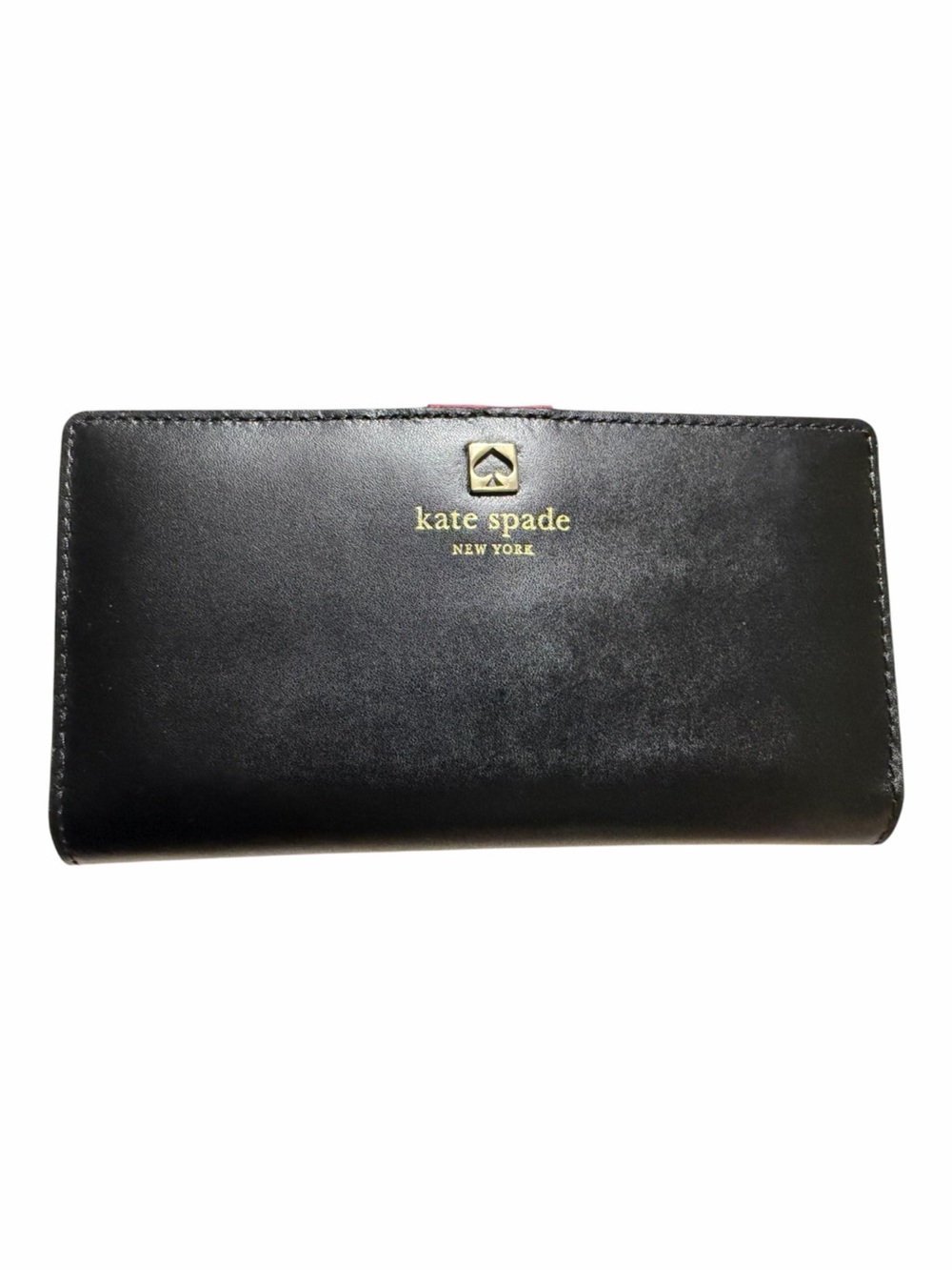 Kate Spade Stacy Bifold Wallet - Black leather with pink interior WLRU2066